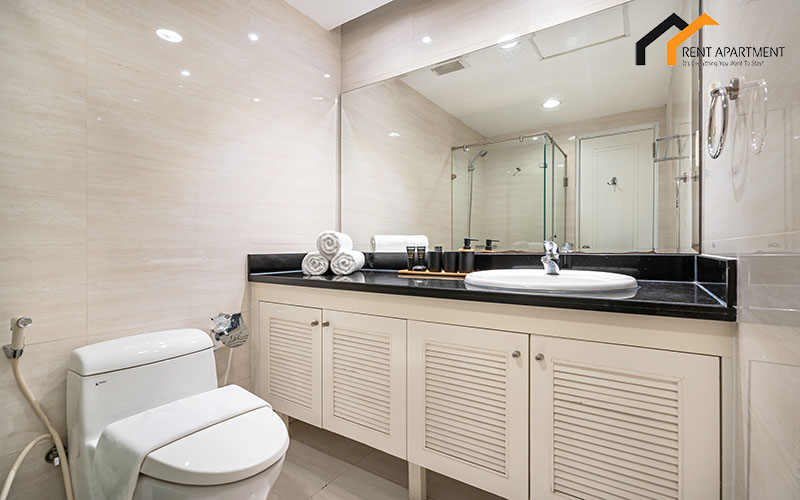 Bathroom clean white apartment