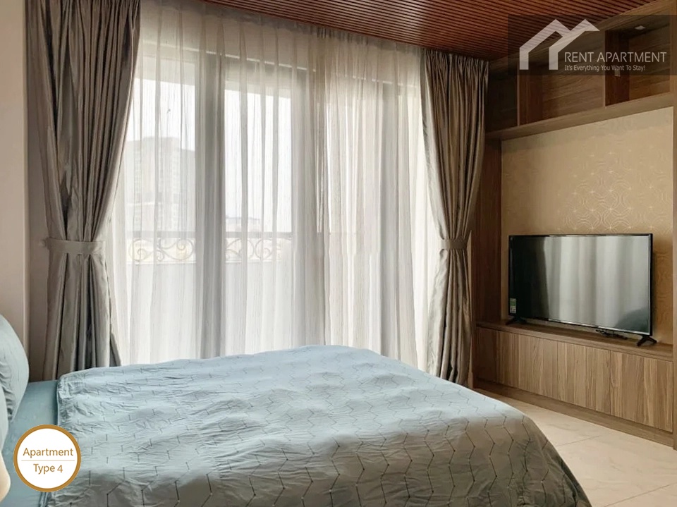 La Rosa 3-Bed master bedroom featuring tv console cabinet and balcony view