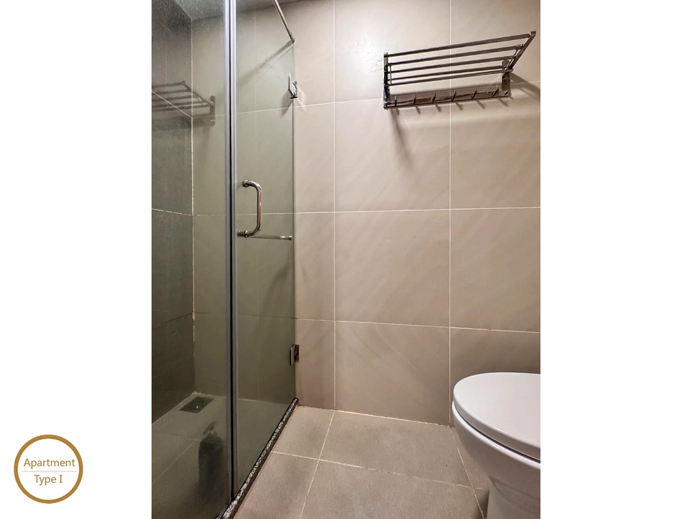 ID 2024 type 1 modern bathroom with glass enclosed shower and toilet