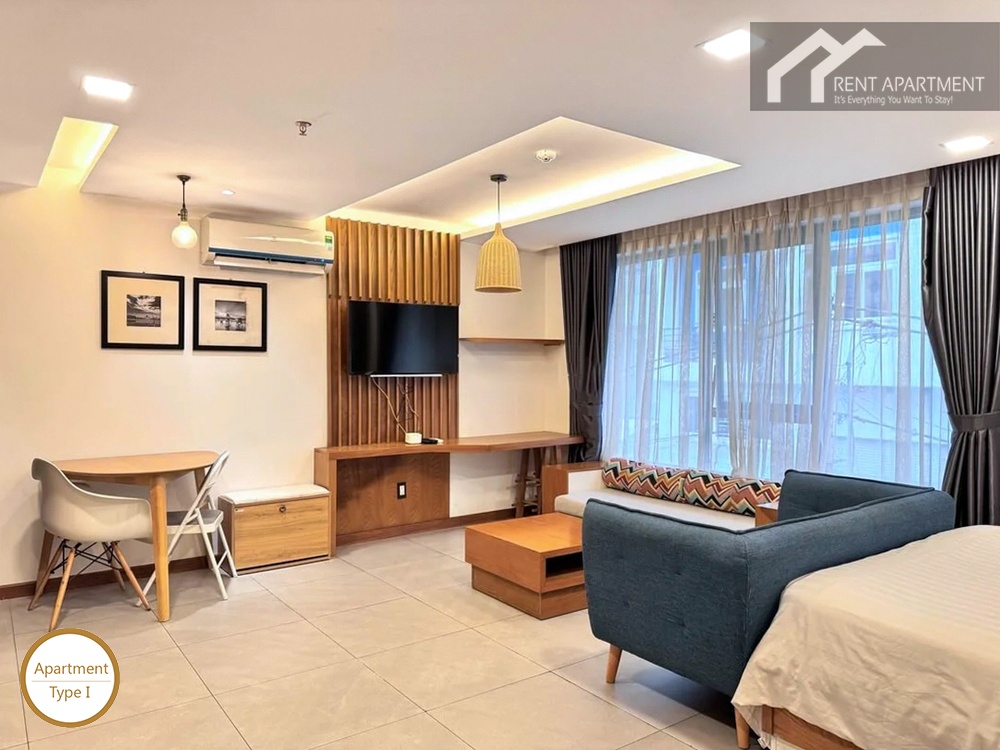 ID 2024 type 1 spacious studio living room with sofa tv wall and window