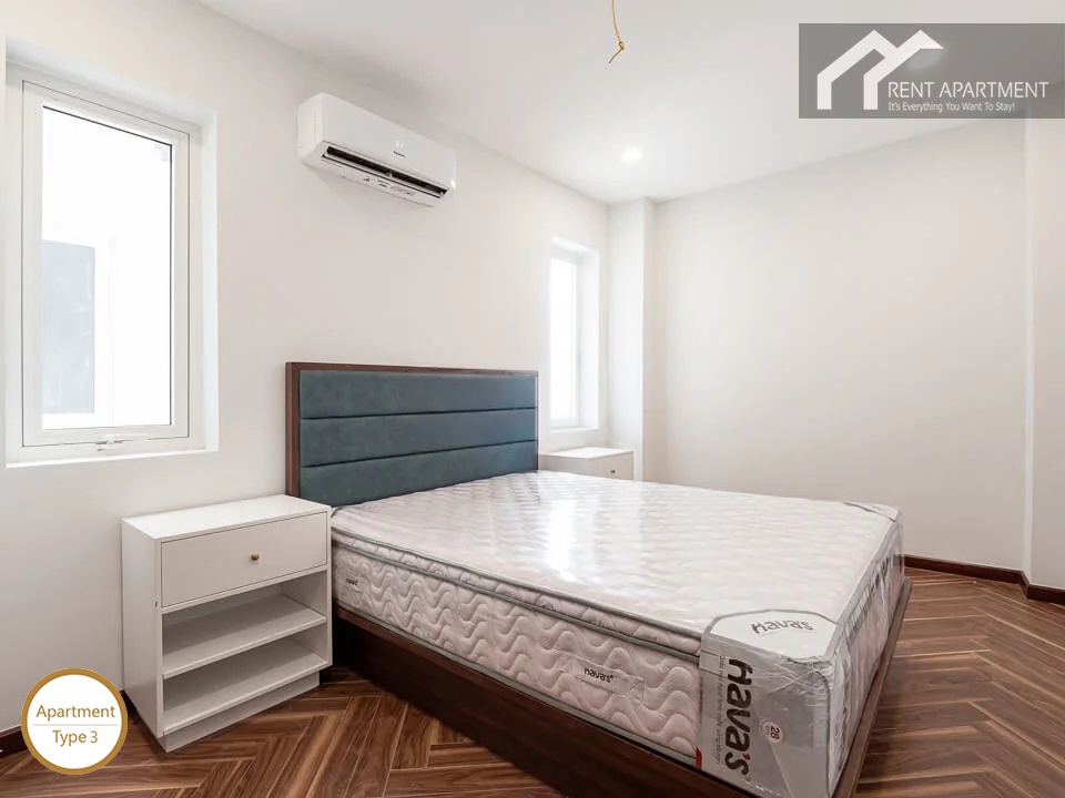 ID 2030 type 3 second bedroom with double bed teal headboard windows and air conditioner