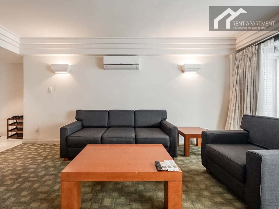ID 2054 comfortable living room sofa with wooden coffee table and air conditioner