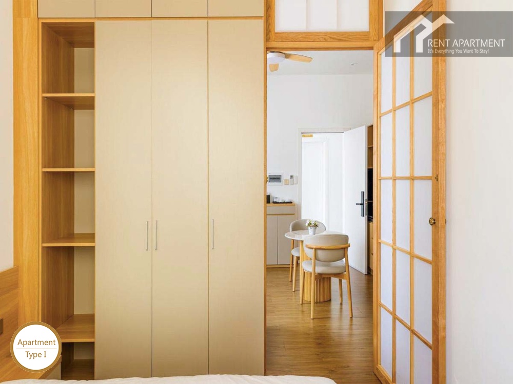 ID 2166 type 1 bedroom view with floor to ceiling wooden wardrobe and shoji sliding door