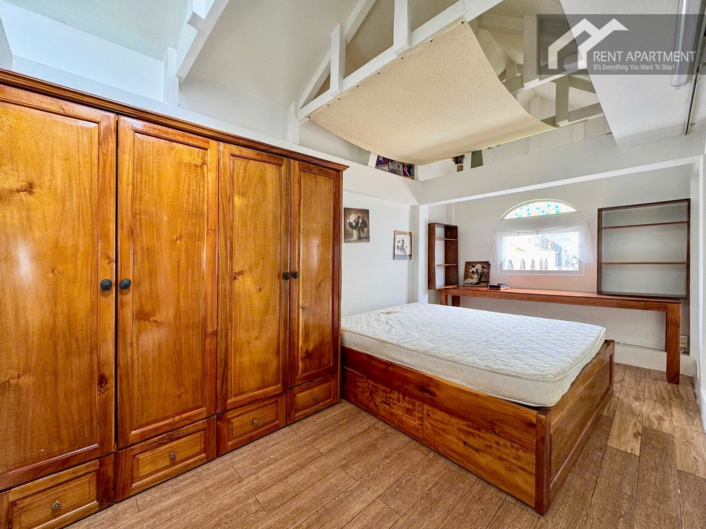 ID 2221 loft bedroom with wooden bed wardrobe and study desk
