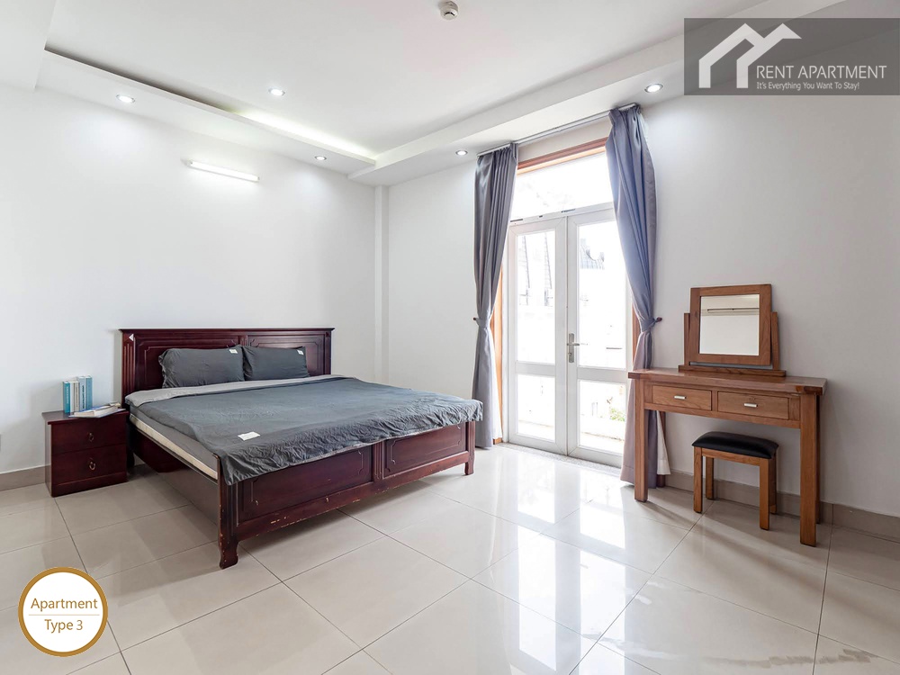 ID 2222 3br master bedroom with double bed vanity desk and balcony access