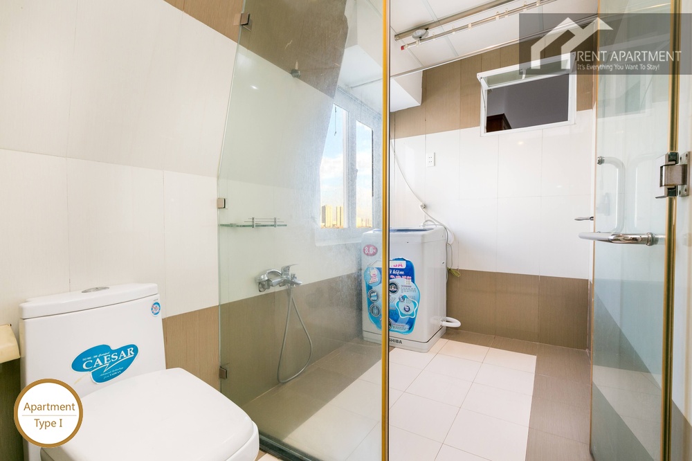 ID 2222 bathroom with toilet standing shower and washing machine
