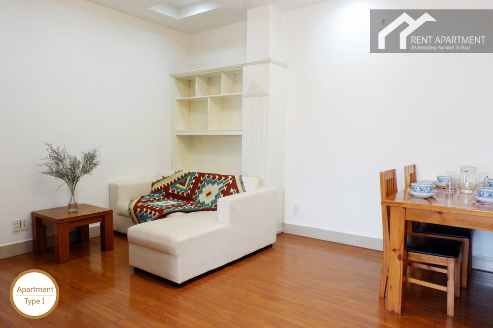 ID 2222 cozy living area with white sofa and wooden dining table