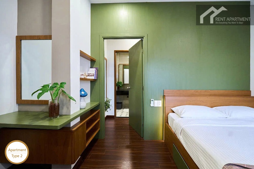 ID 2224 1br cozy bedroom with double bed and green accent wall