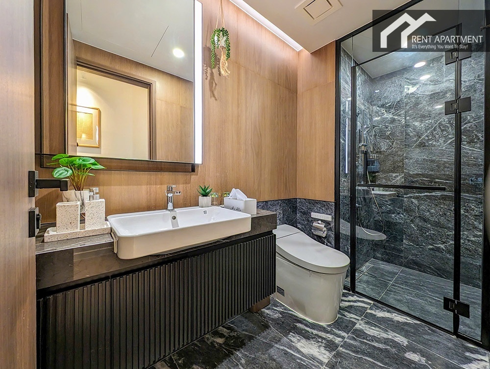 ID 2225 modern bathroom with toilet glass shower cabin and vanity