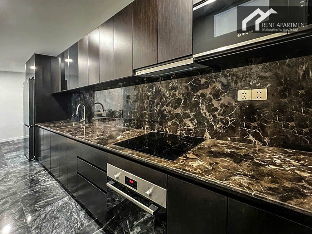 ID 2228 modern kitchen with built in oven and dark marble finishes