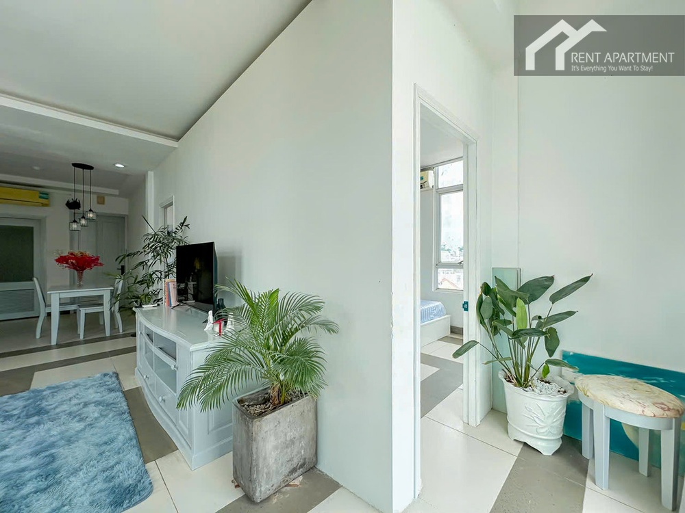 ID 2231 hallway view with potted plants tv cabinet and dining area