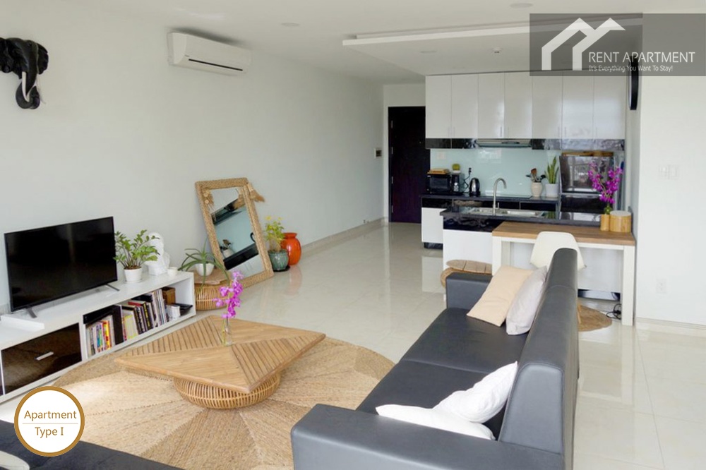 ID 2234 1br living room with floor mirror tv console and sofa