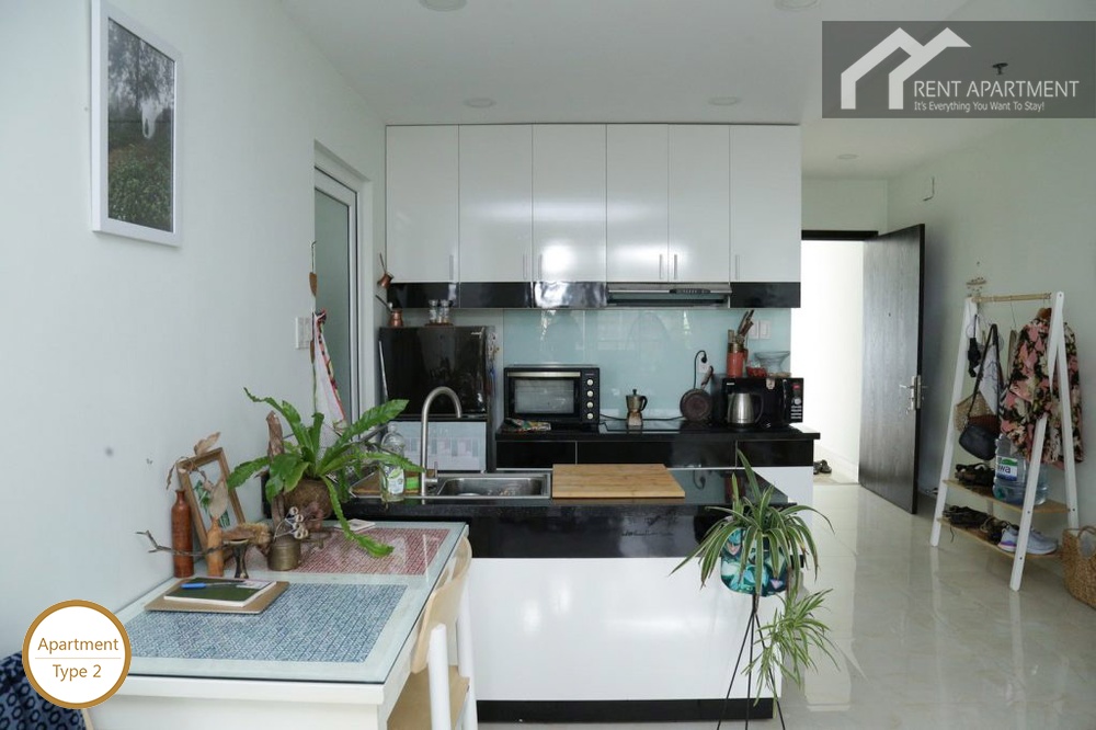 ID 2234 2br kitchen with island counter and dining table