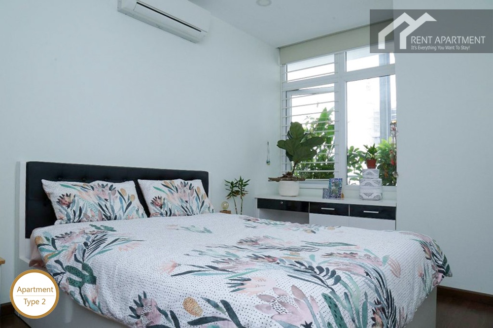 ID 2234 2br master bedroom with floral bedding and window desk