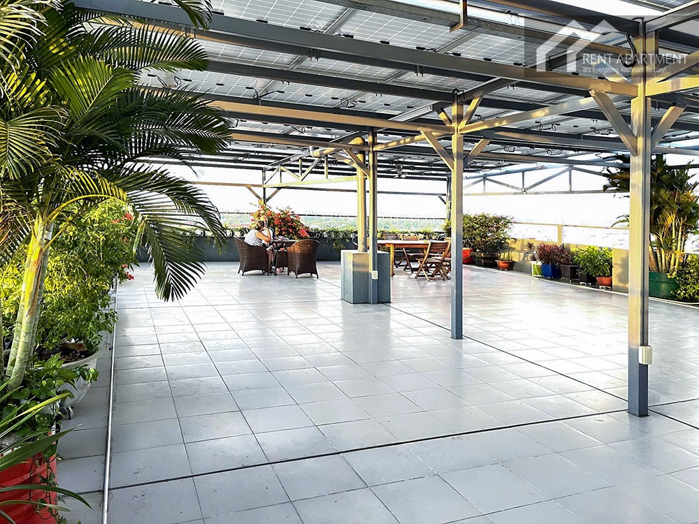 ID 2234 rooftop covered terrace with seating and plants