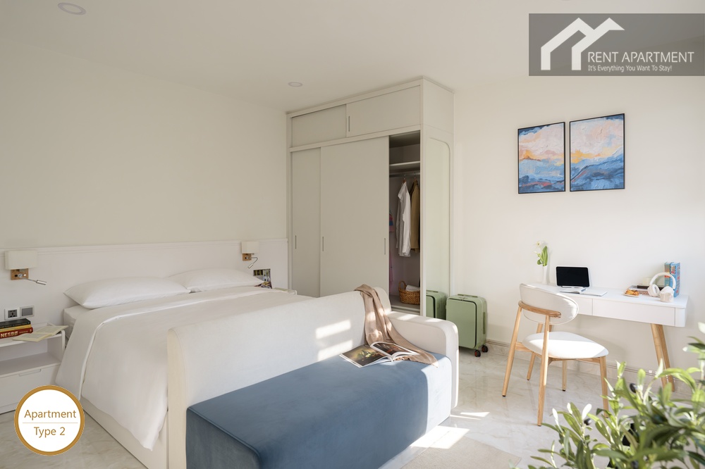 ID 2235 studio bed with blue bench and desk