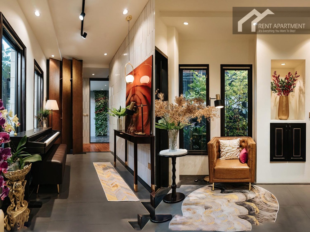 ID 2237 The piano area has open relaxing space and made by mosaic bronzy stone & pyinkado wood