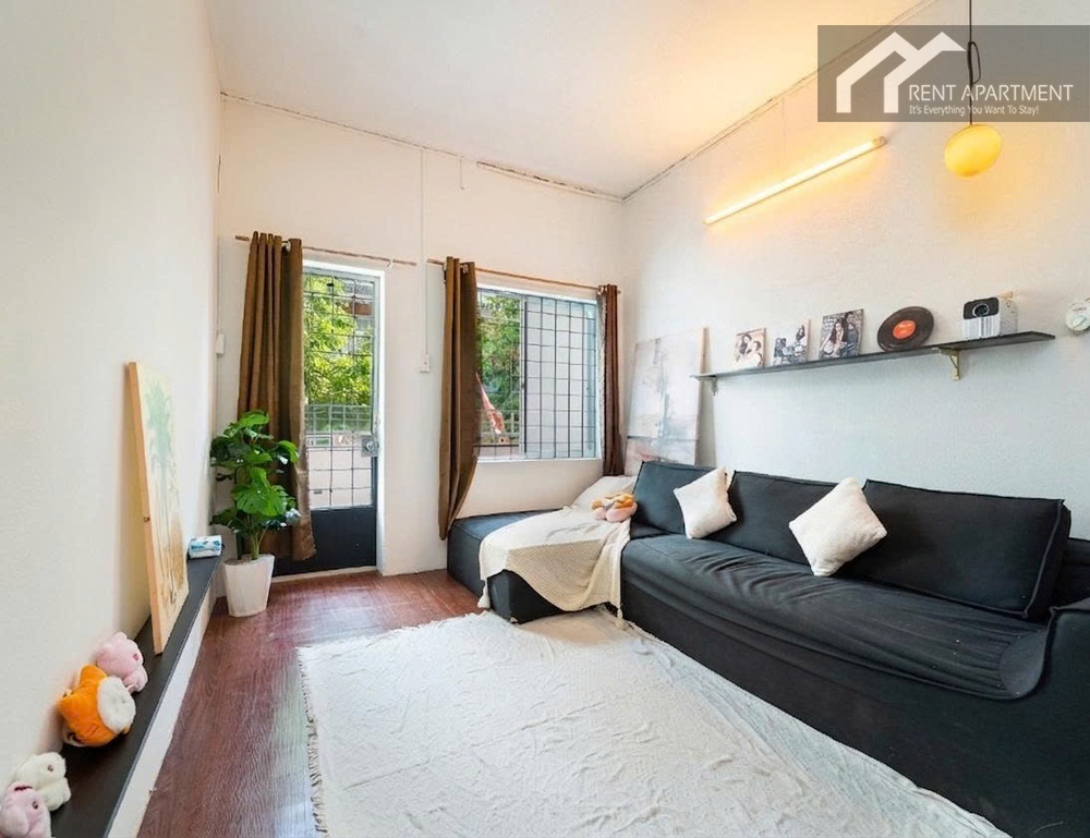 ID 2238 living room with black sofa white rug and wall shelf