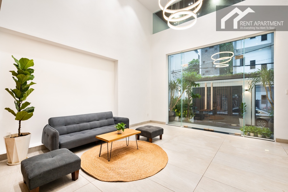 ID 2240 building reception lounge area with glass entrance door