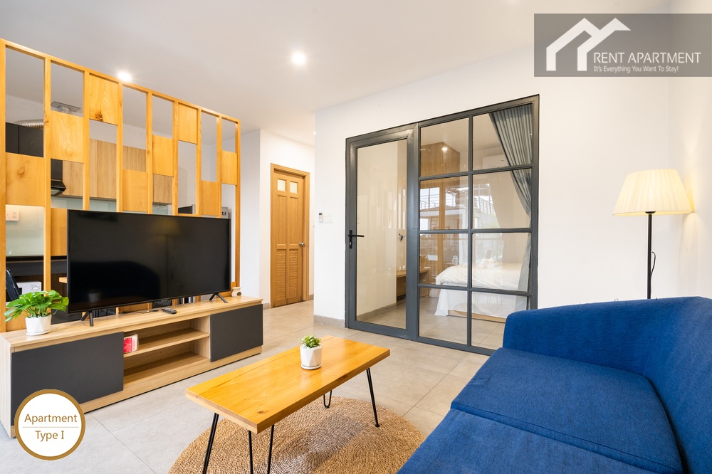 ID 2240 type 1 living room overview with tv console and slatted partition