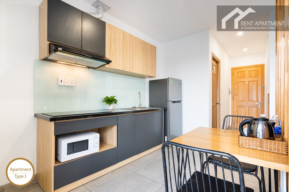ID 2240 type 1 modern kitchen setup with built in microwave and fridge