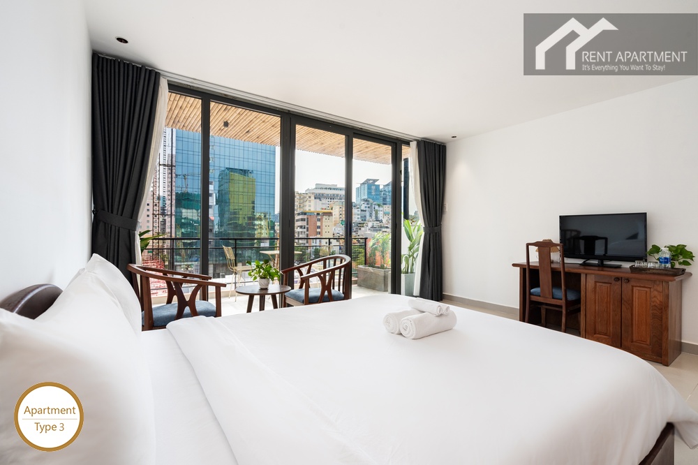 ID 2241 type 3 bed facing balcony and desk