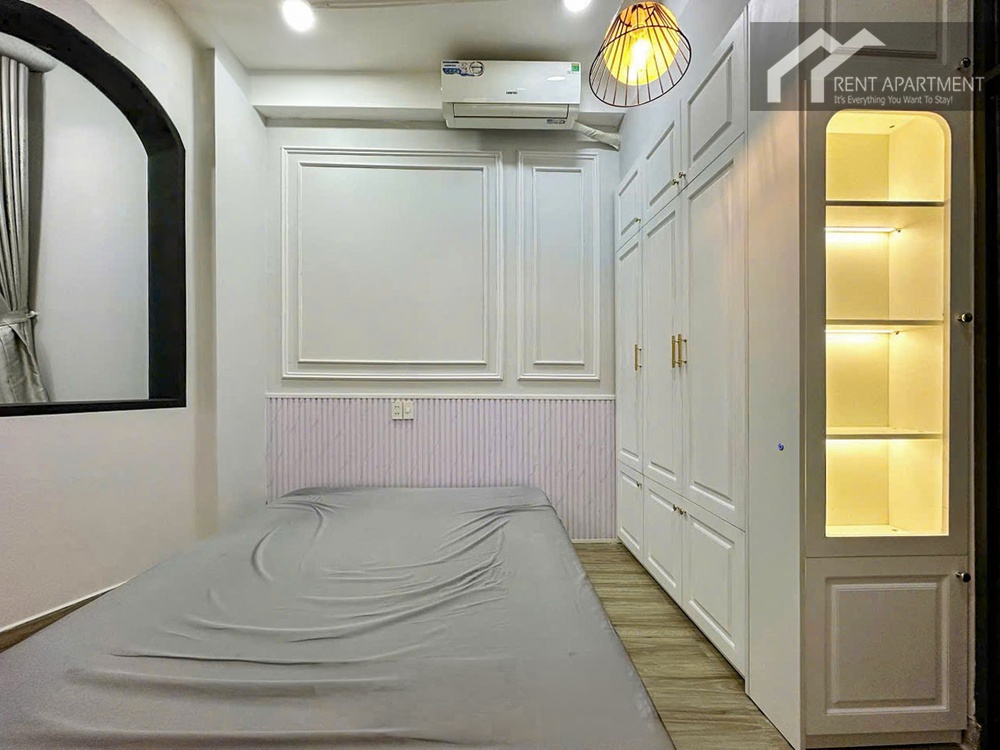 ID 2242 bedroom with grey double bed white wardrobe and air conditioner