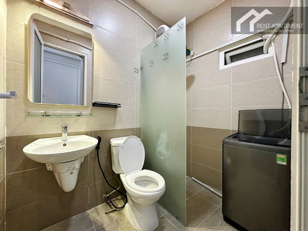 ID 2242 modern bathroom with vanity sink toilet and washing machine