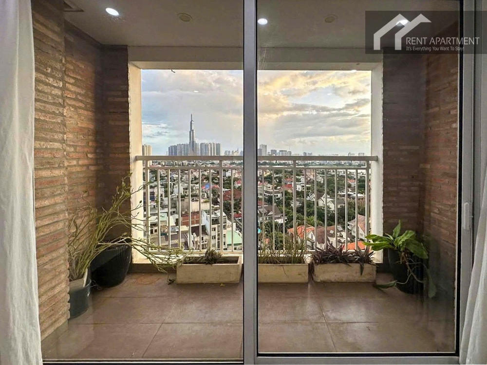 ID 2244 private balcony with brick walls potted plants and landmark 81 view