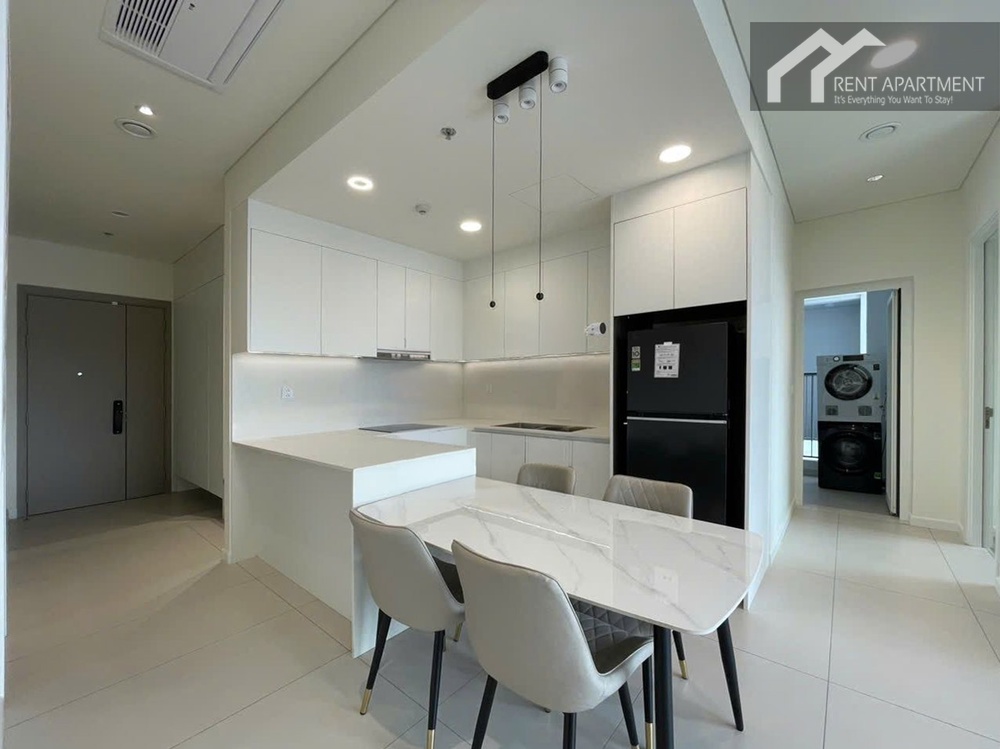 ID 2252 dining area with marble table and modern open kitchen