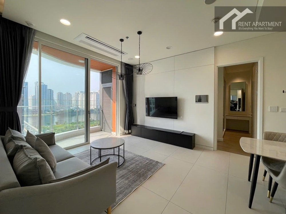 ID 2252 light filled living room with grey sofa and balcony glass door