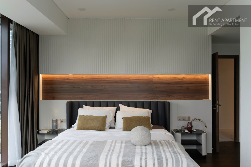 ID 2256 master bedroom modern upholstered bed with led accent headboard