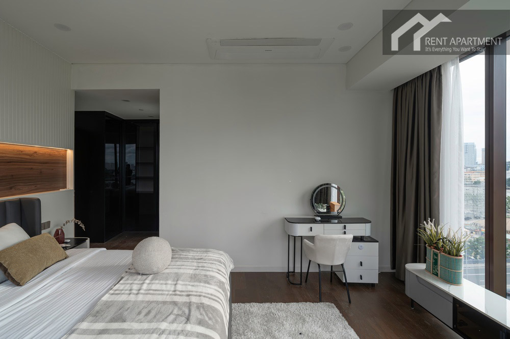 ID 2256 master bedroom view towards dark glass walk in closet and vanity