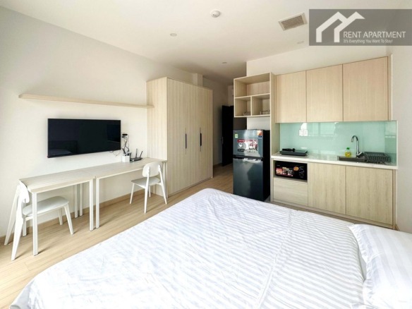 ID 2261 studio bedroom with double bed study desk tv and kitchen