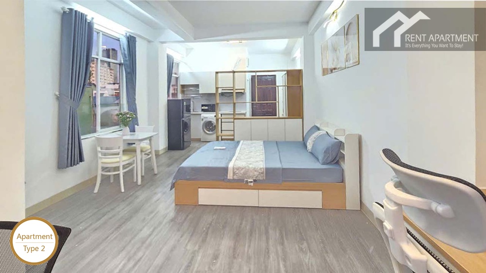 ID 2218 type 2 open concept studio with bed dining area and kitchen