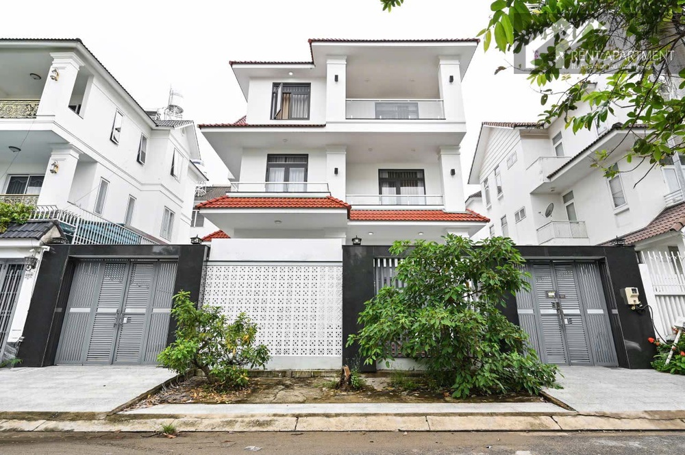 ID 2223 modern building exterior facade with gated entrance