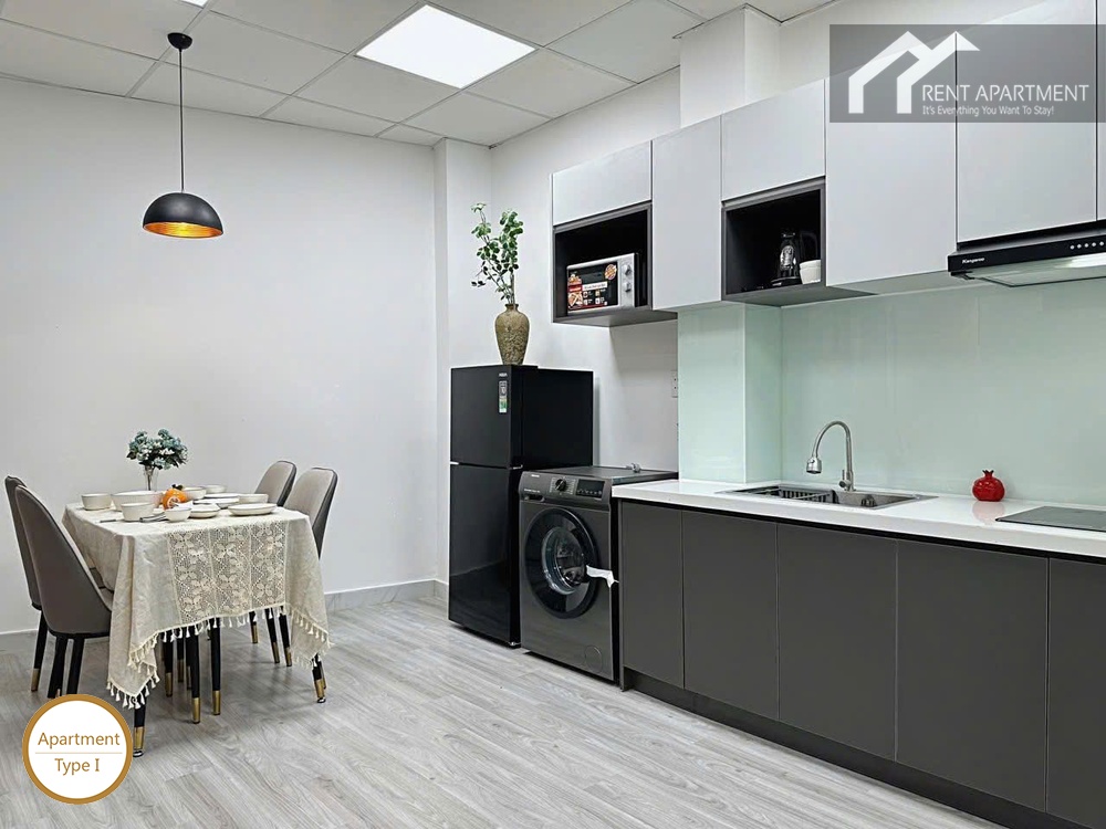 ID 2262 type 1 fully equipped kitchen with washing machine and dining table